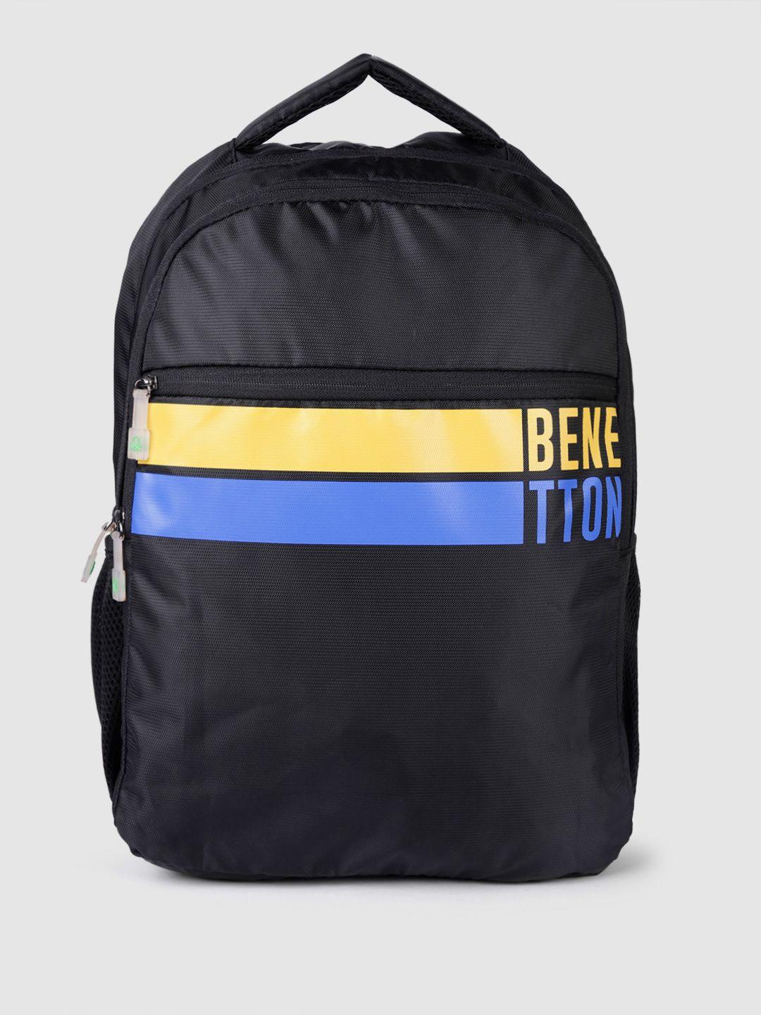 united colors of benetton unisex striped & brand logo print medium backpack