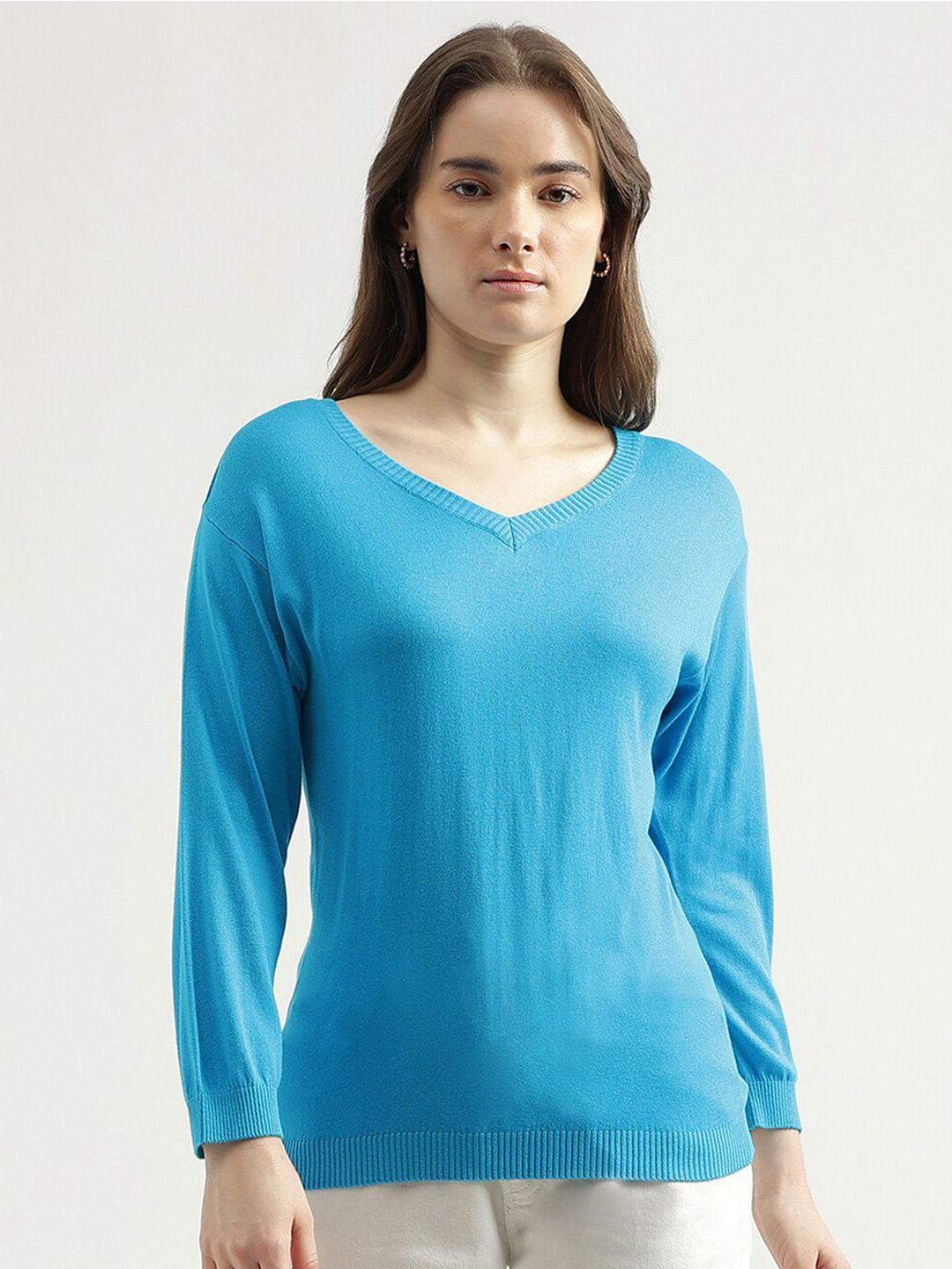 united colors of benetton v-neck ribbed pullover sweater