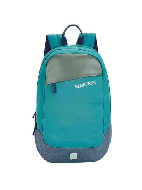 united colors of benetton walter 29 ltrs forest green & blue medium laptop backpack