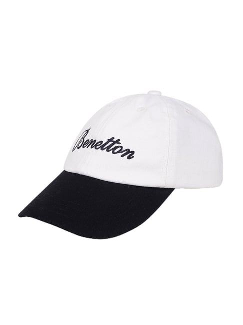 united colors of benetton white & black embroidered baseball cap