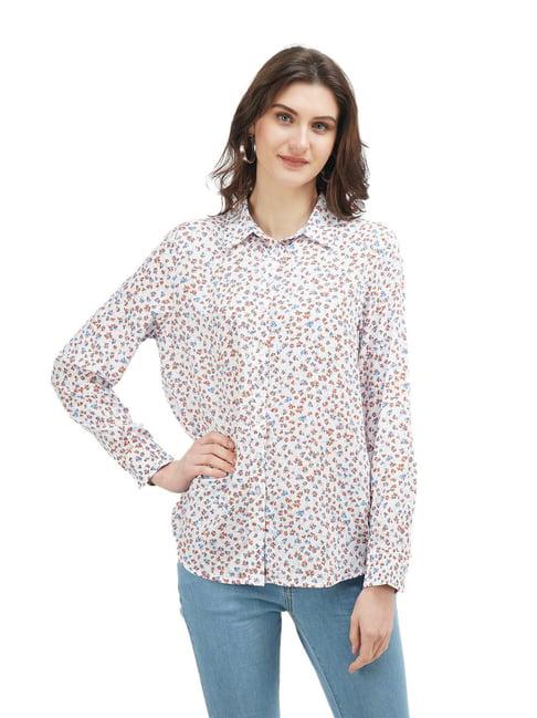 united colors of benetton white printed shirt