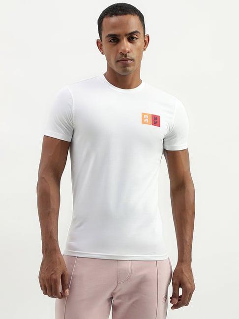 united colors of benetton white regular fit crew t-shirt