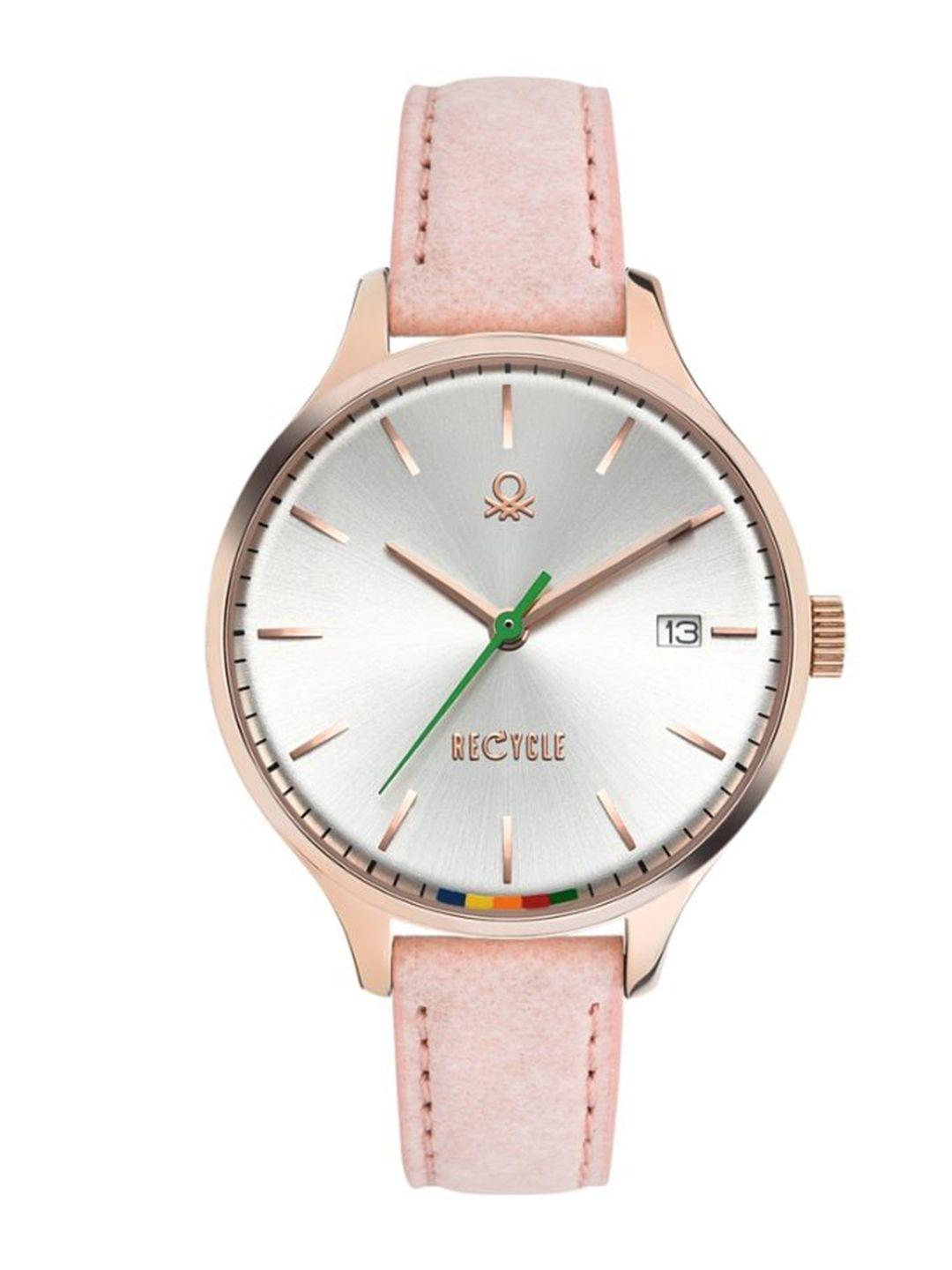 united colors of benetton women dial & leather straps analogue watch uwucl0100