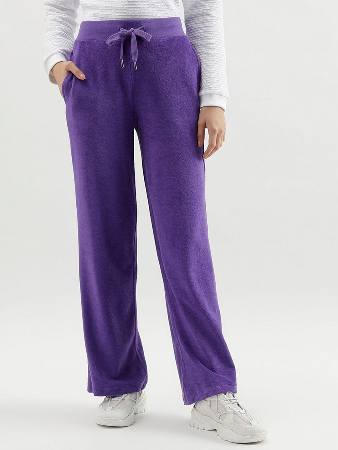 united colors of benetton women mid rise flared cotton parallel trousers