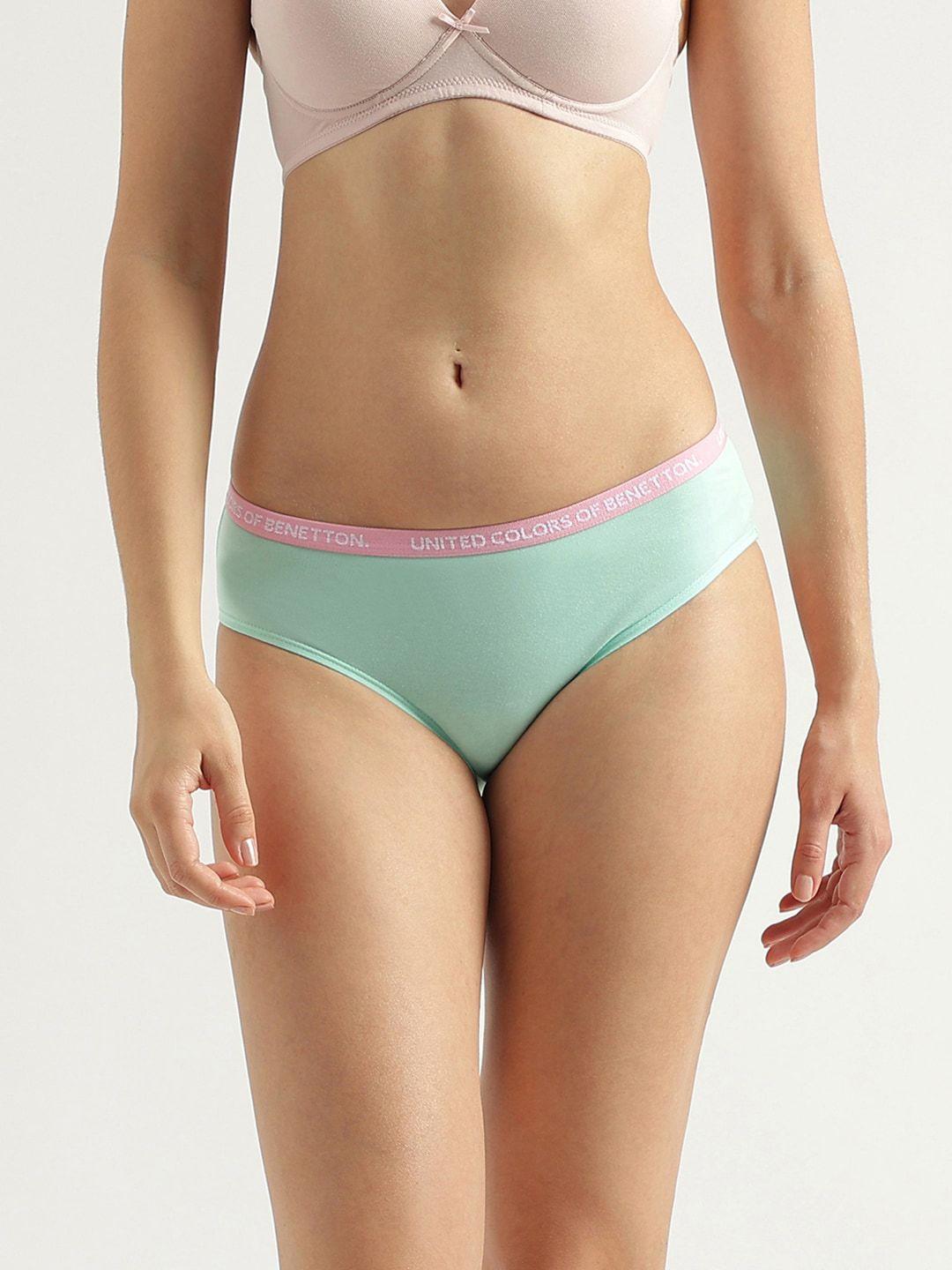 united colors of benetton women pack of 2 self design low-rise briefs 23p3096ucw01i904xl