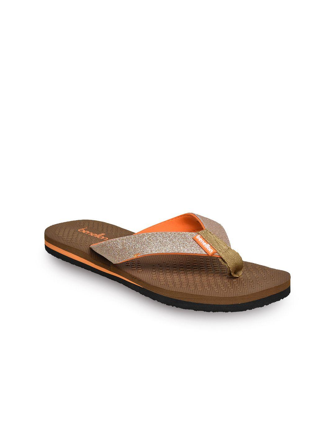 united colors of benetton women silver & brown thong flip-flops