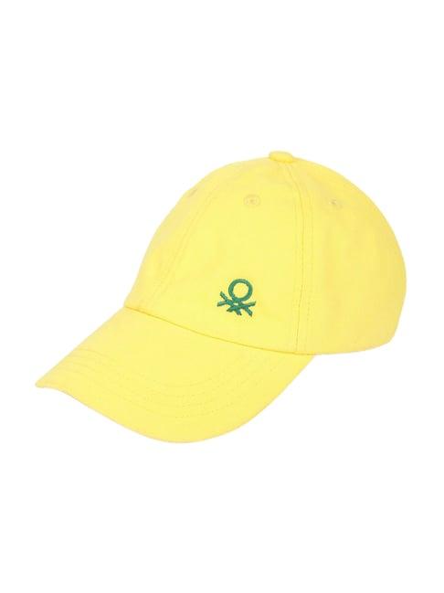 united colors of benetton yellow unisex embroidered baseball cap