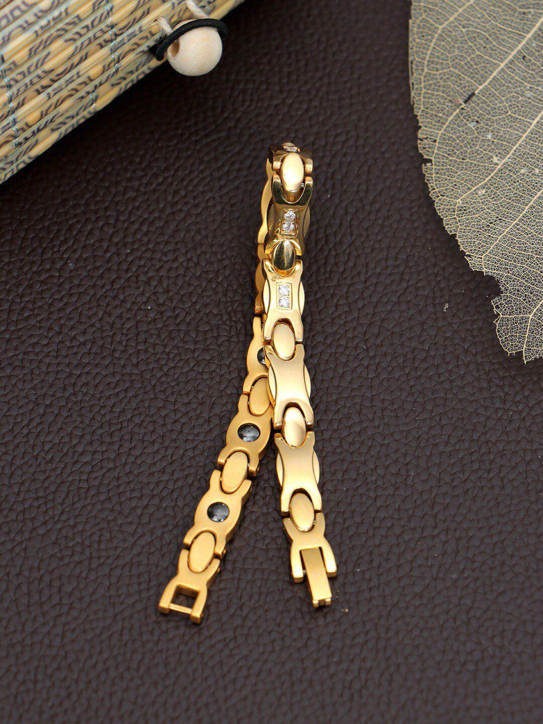 university trendz gold-plated antique link bracelet