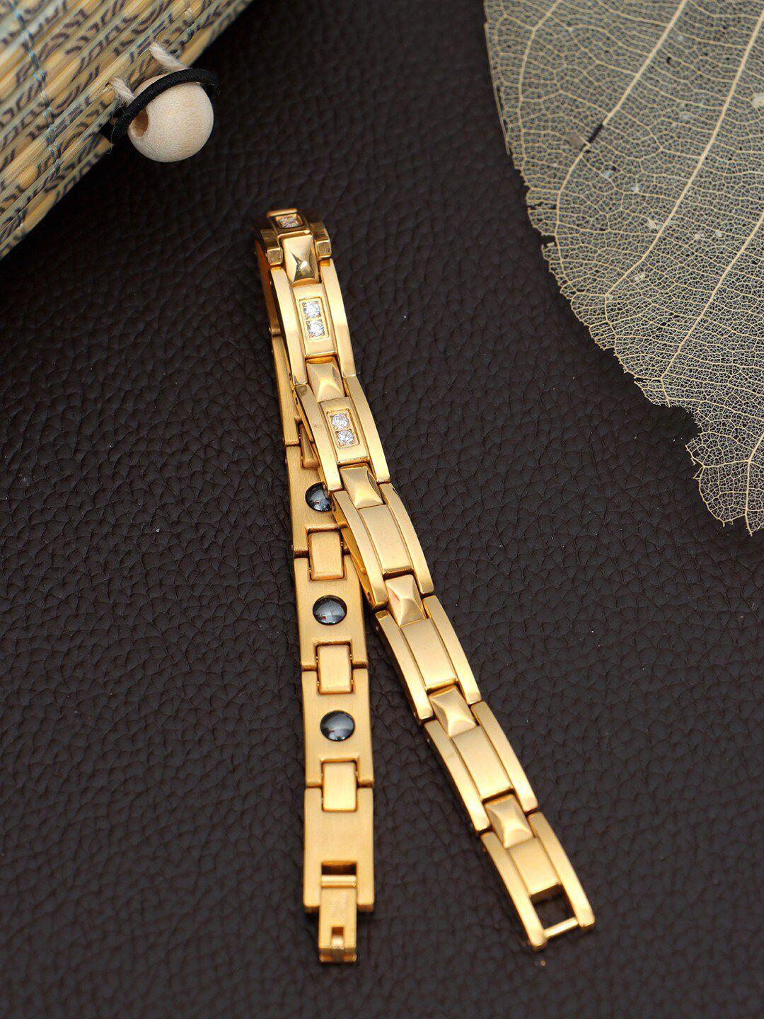 university trendz gold-plated link bracelet