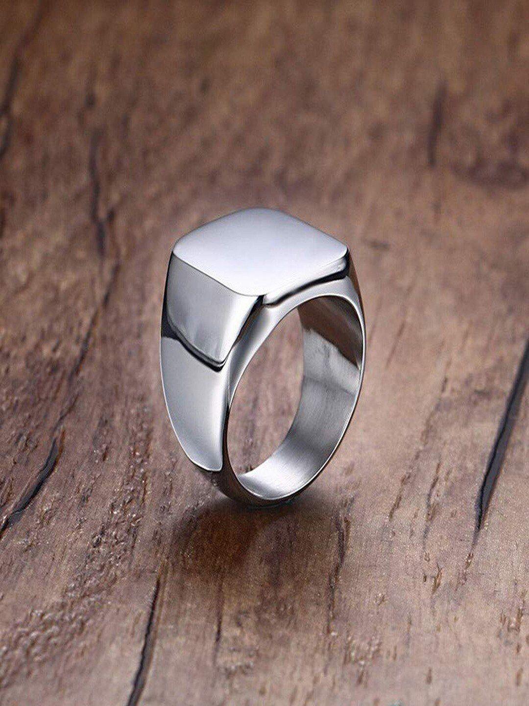 university trendz men silver-plated finger ring