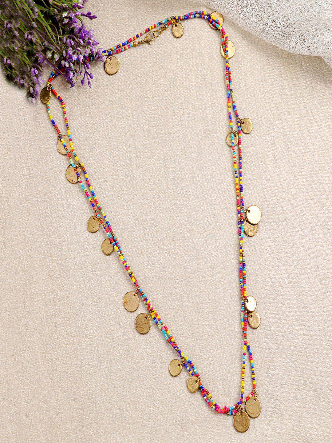 university trendz multicoloured gold-plated handcrafted necklace