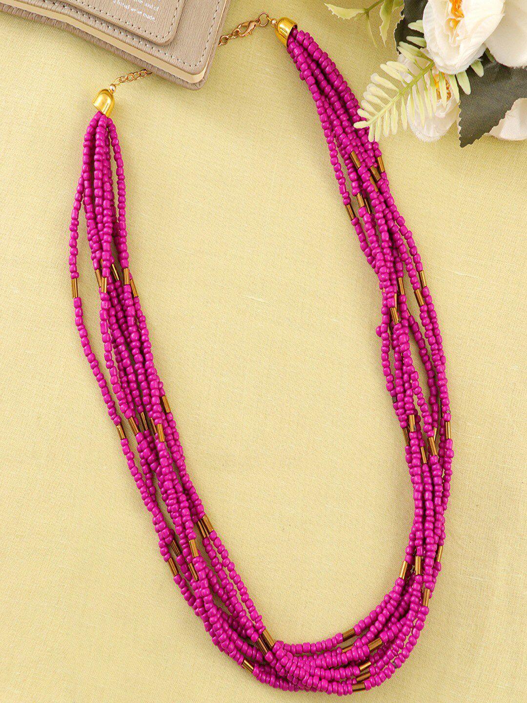 university trendz pink gold-plated handcrafted necklace