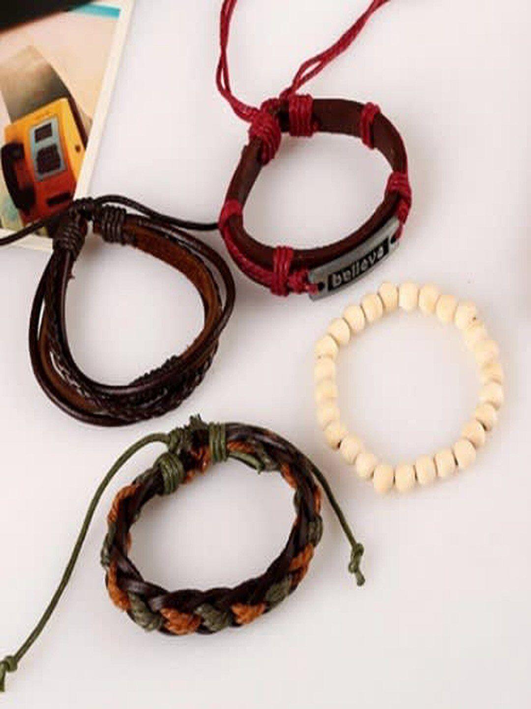 university trendz set of 4 beads charm multi-strand bracelet