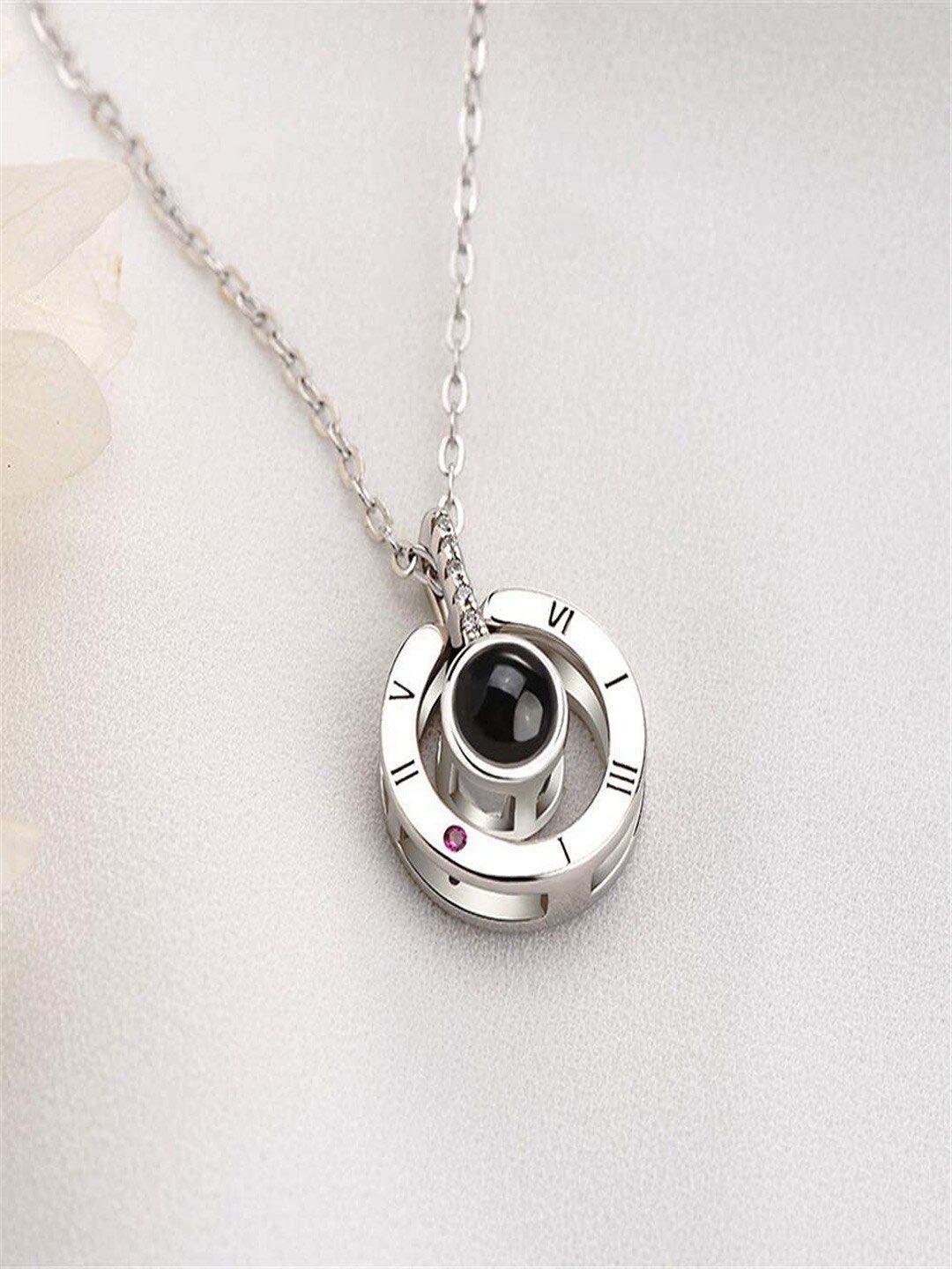 university trendz silver-plated pendant necklace