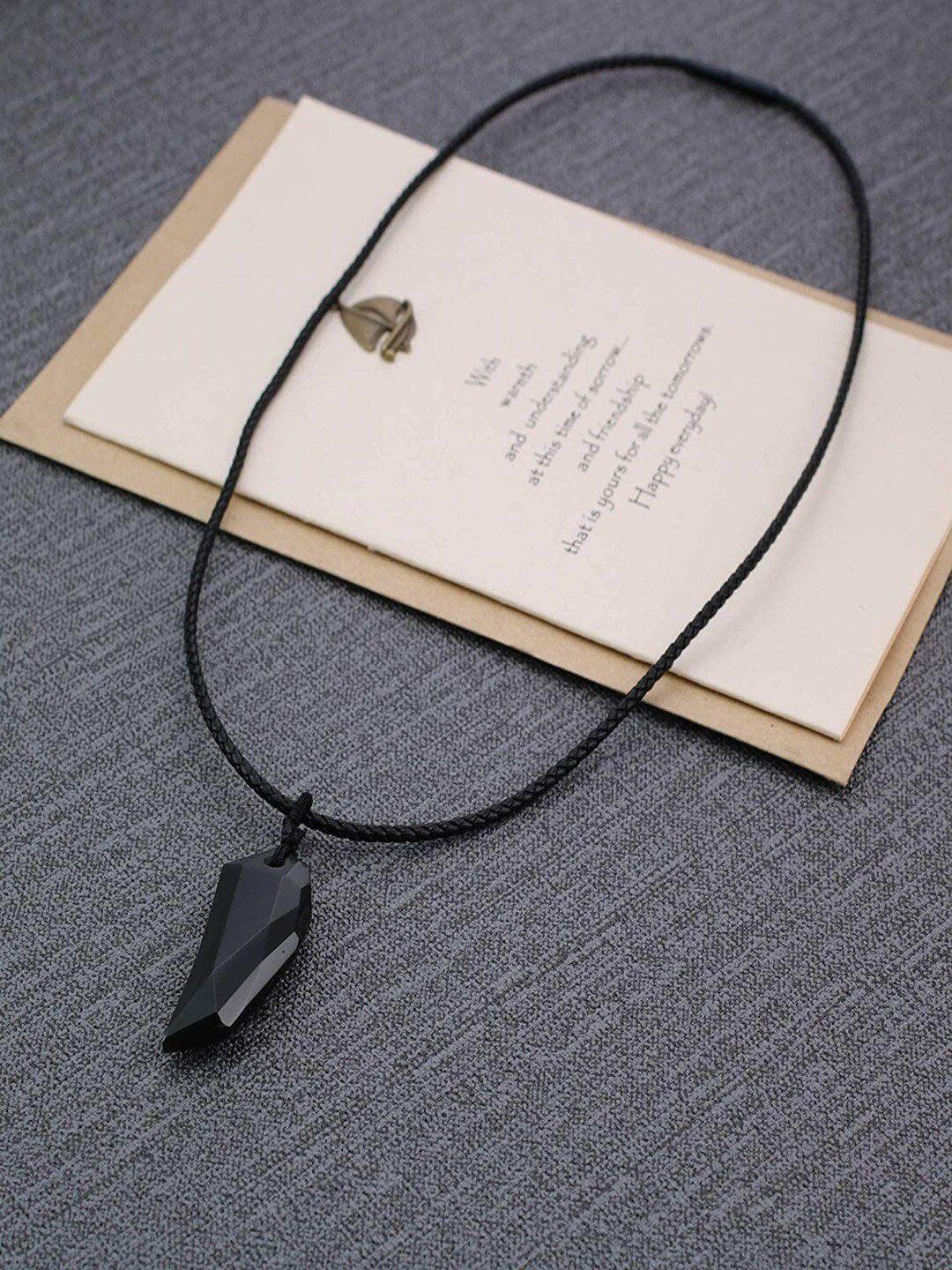 university trendz thread drawstring stone pendant necklace