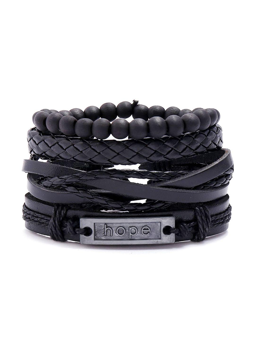 university trendz unisex black solid beaded bracelet