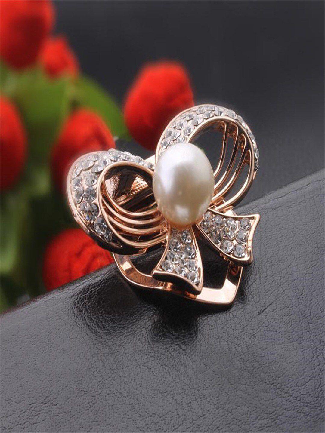 university trendz women pearl bow knot brooch