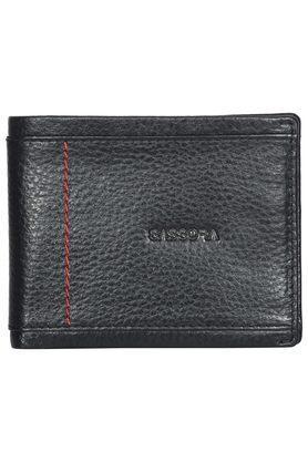 unlit block print pure leather men's wallet - multi