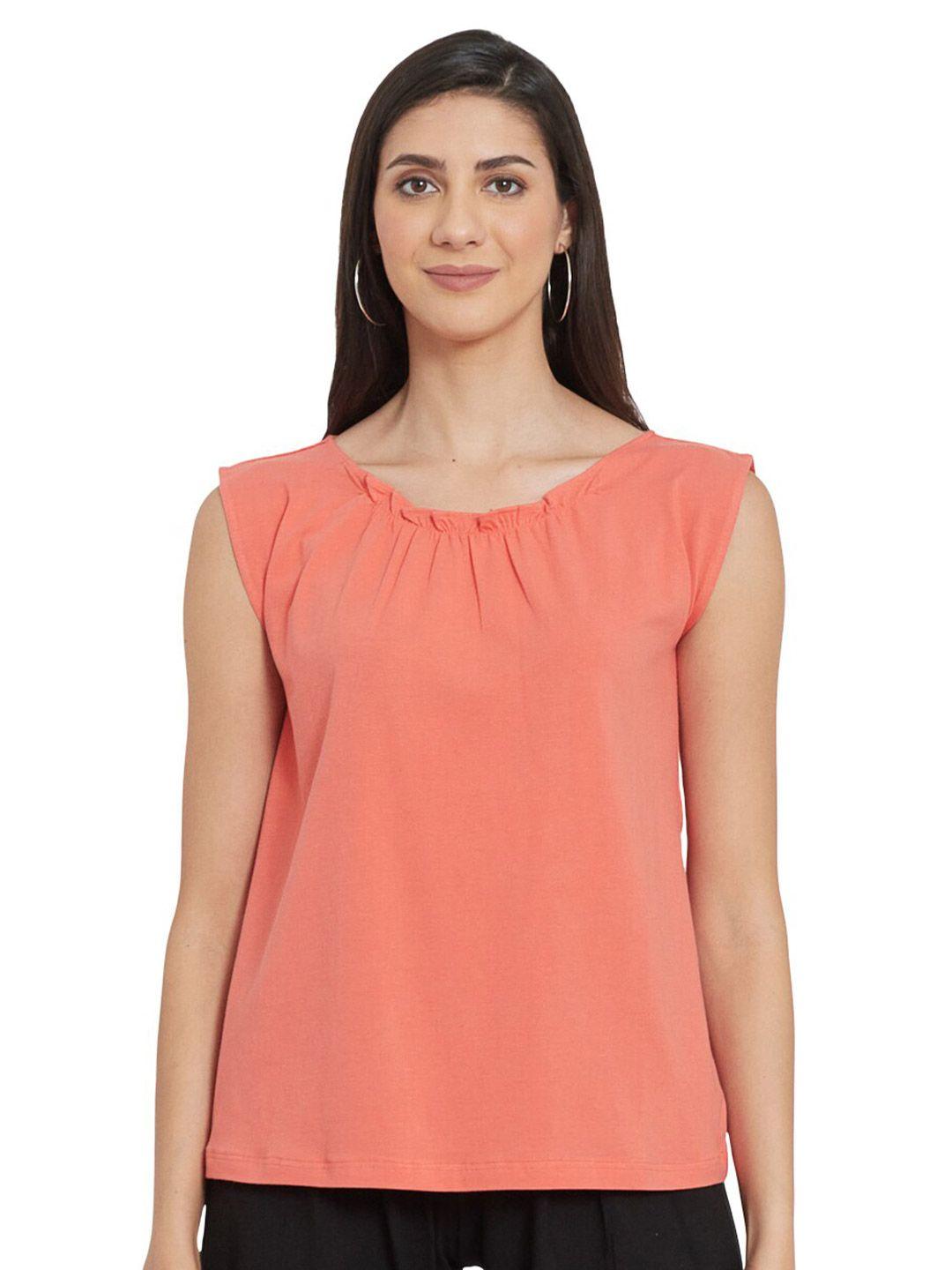 unmade women coral solid top