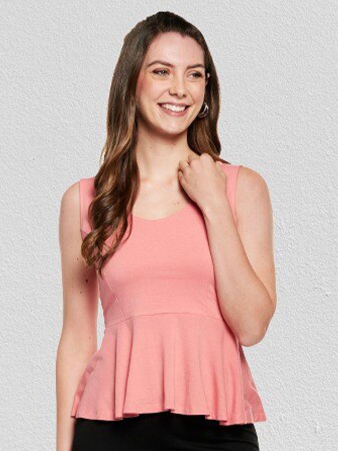 unmade pink peplum top