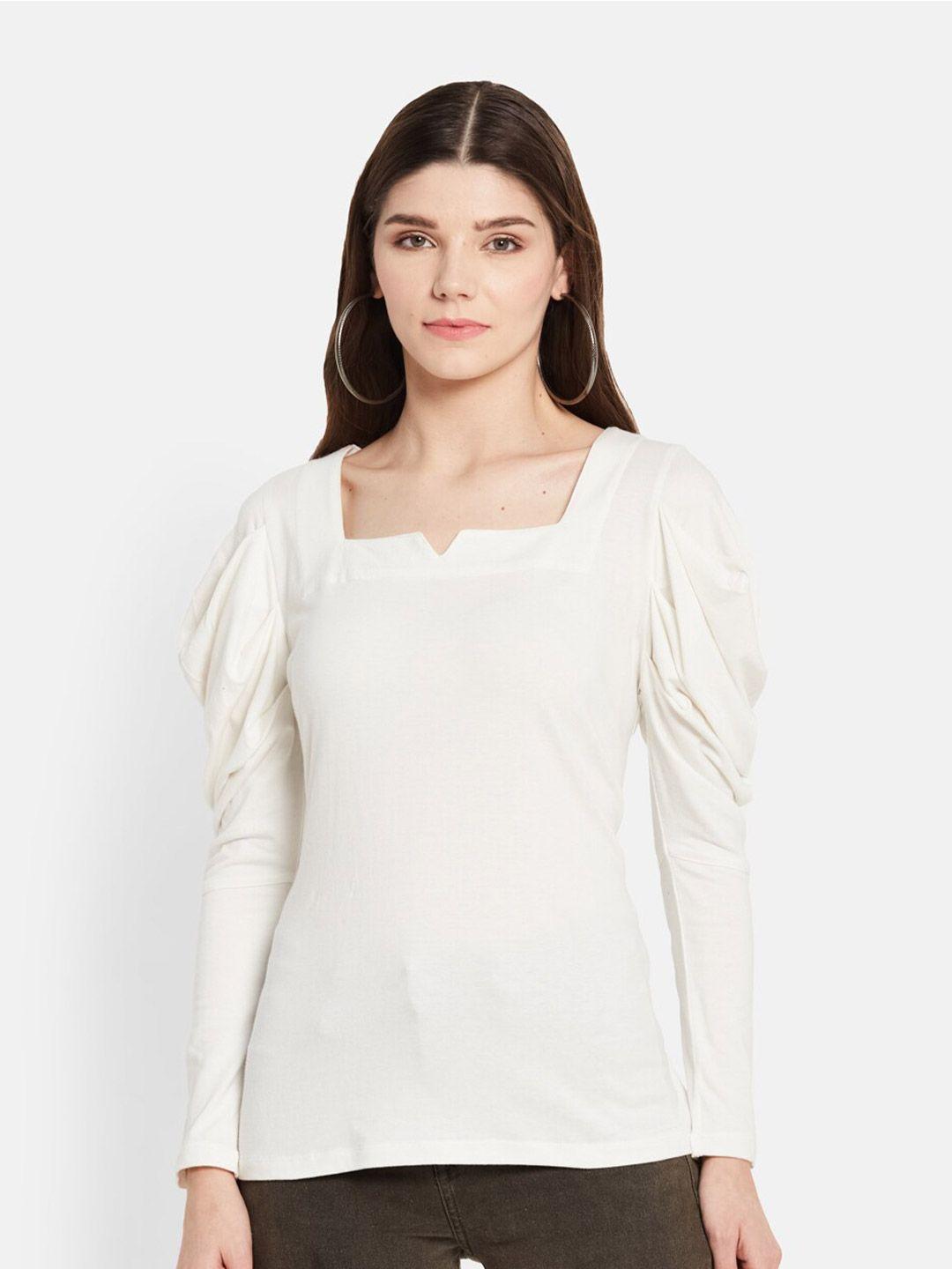 unmade square neck puffed sleeve top