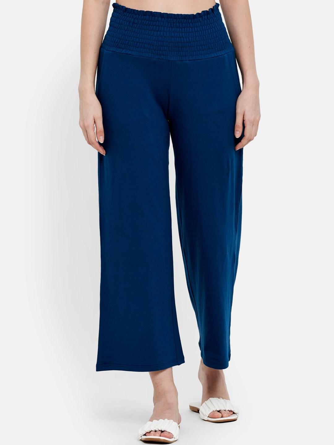 unmade women blue regular fit trouser