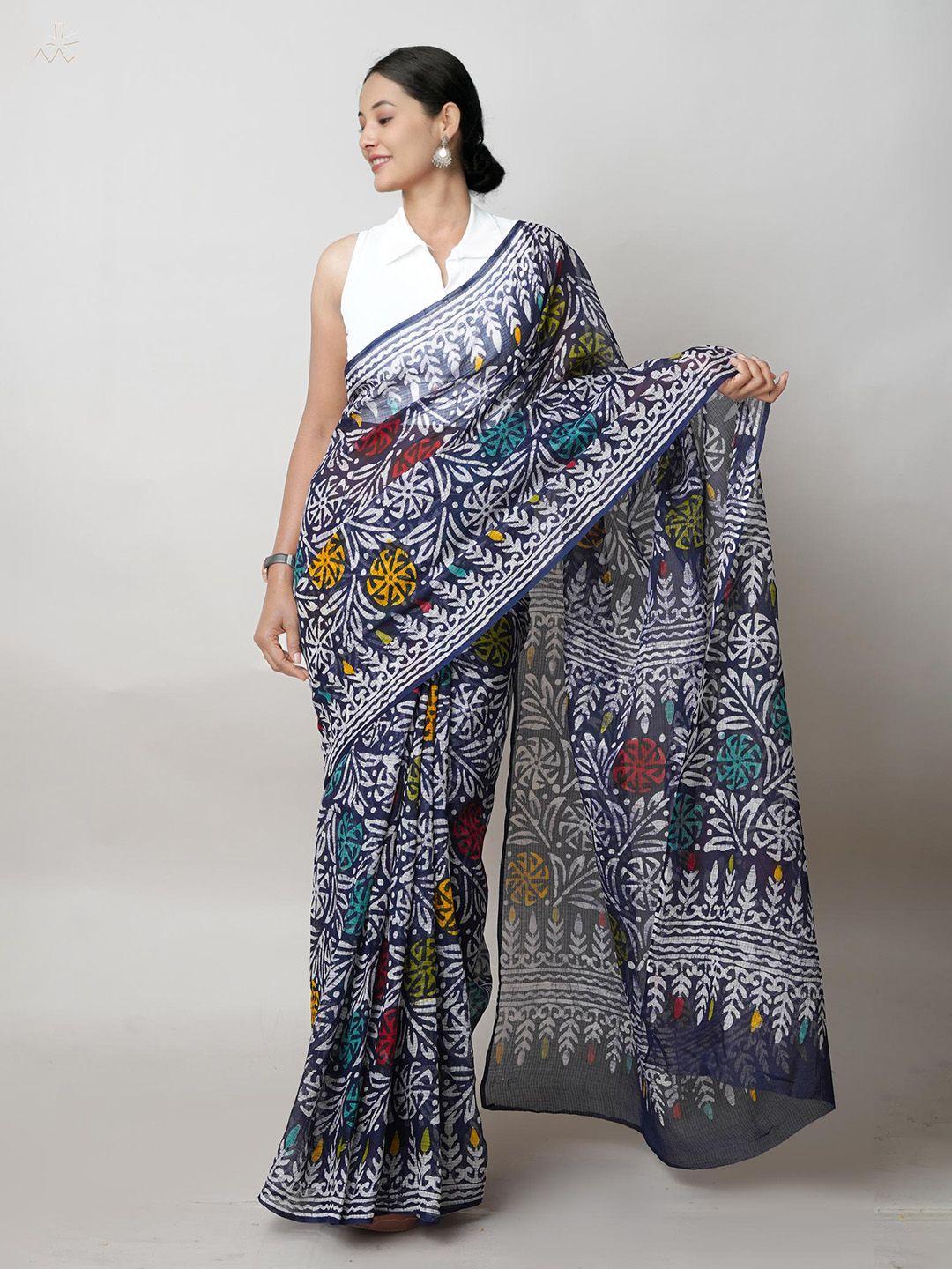 unnati silks batik printed pure cotton handloom kota saree