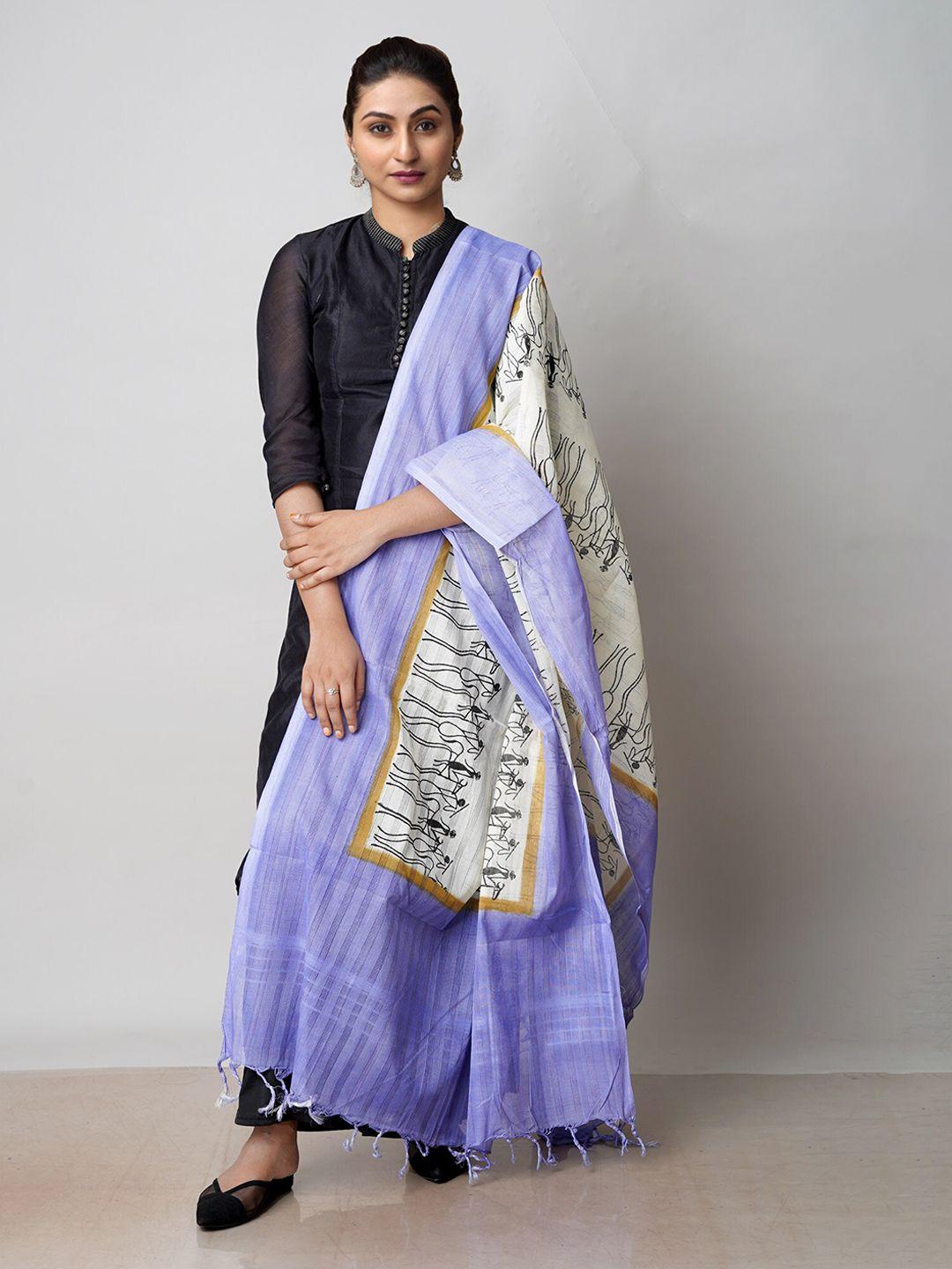 unnati silks ethnic motifs block print pure cotton dupatta