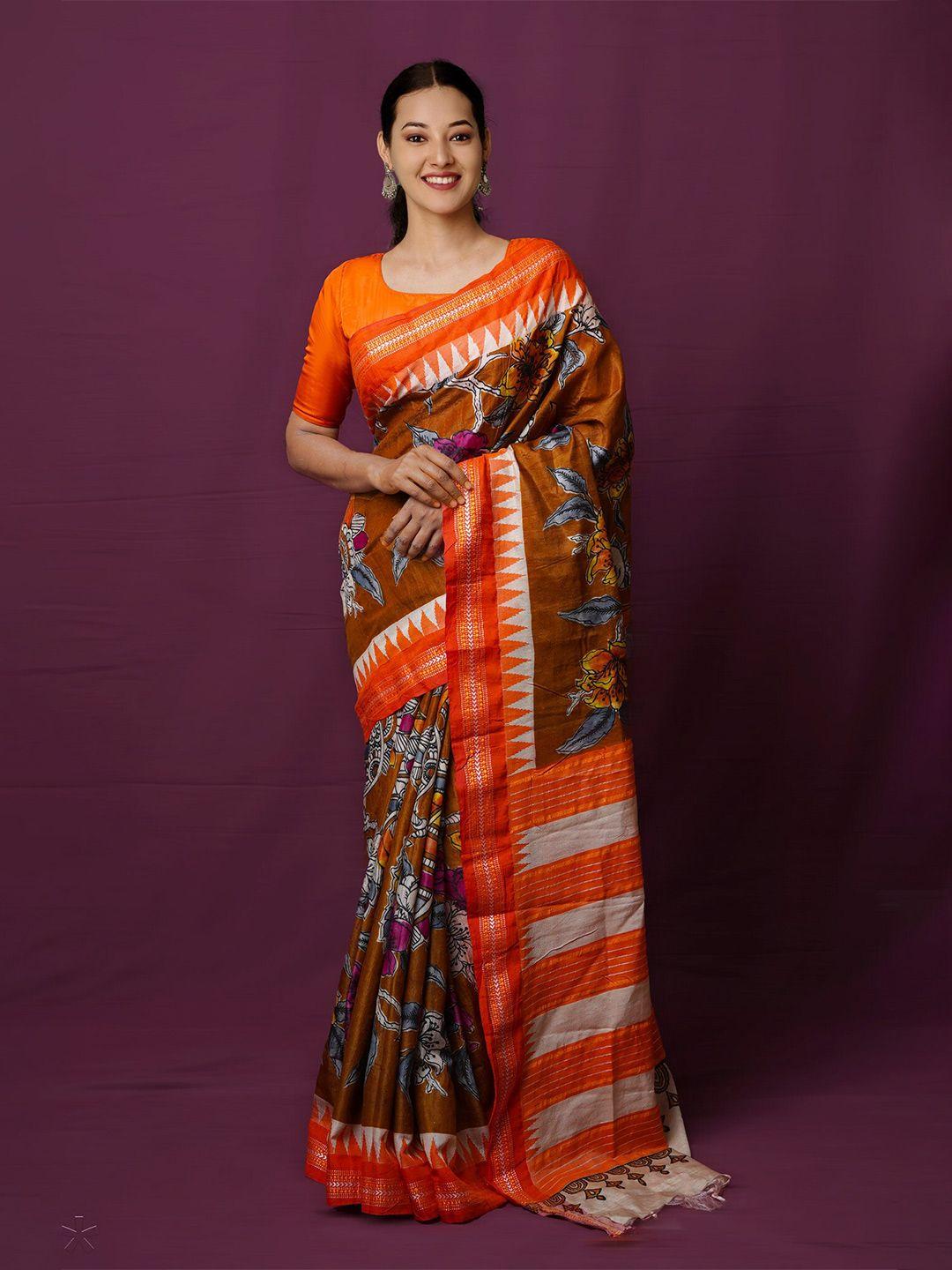 unnati silks ethnic motifs jute silk handloom tussar saree