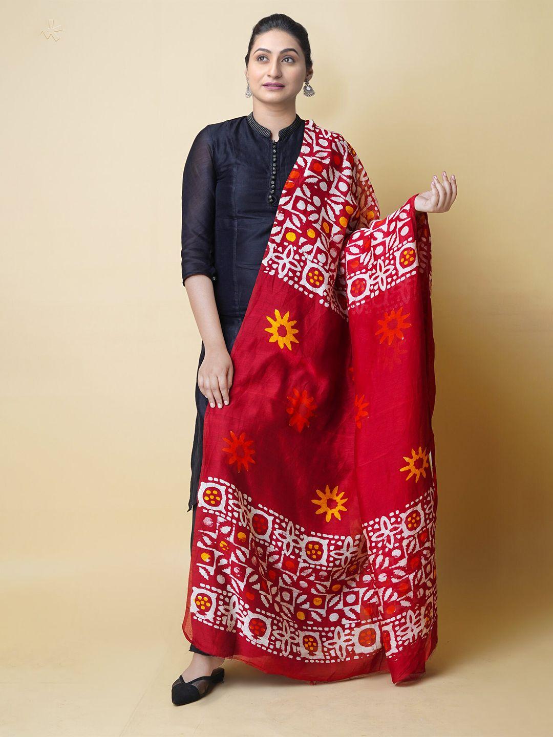 unnati silks ethnic motifs printed batik dupatta