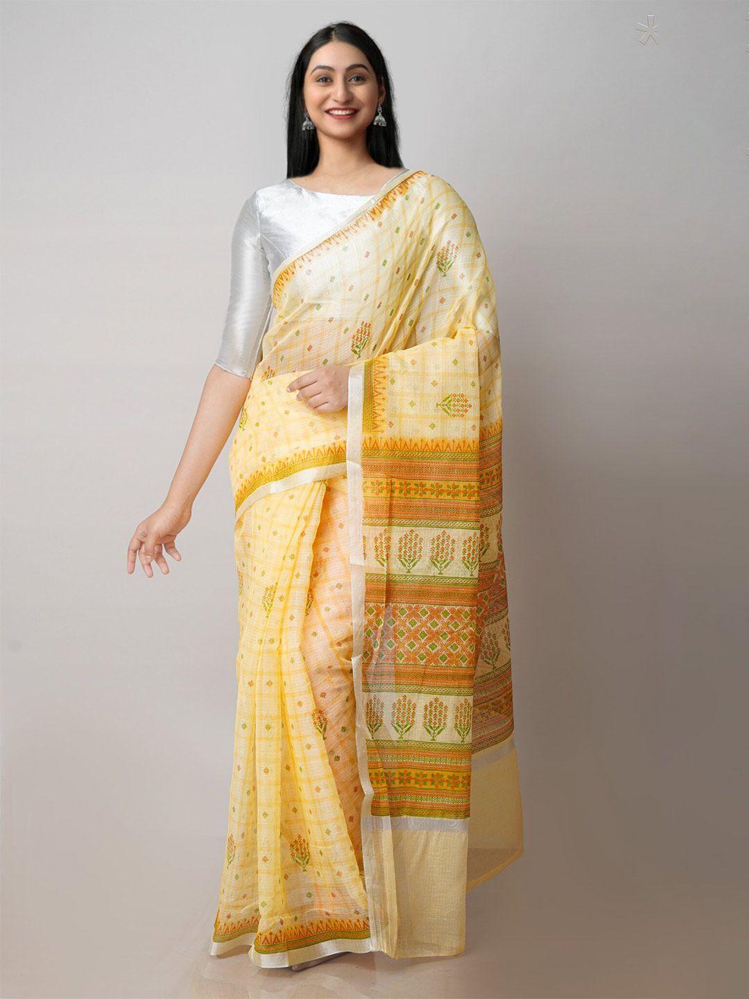 unnati silks ethnic motifs printed zari pure cotton handloom kota saree