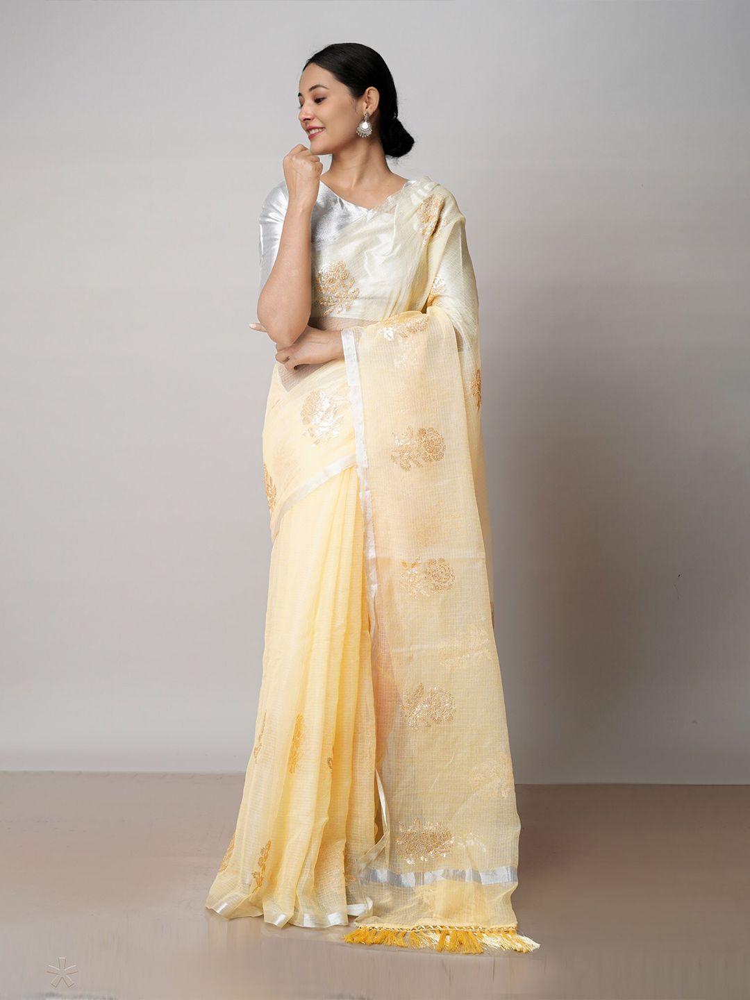 unnati silks floral embroidered pure cotton kota saree