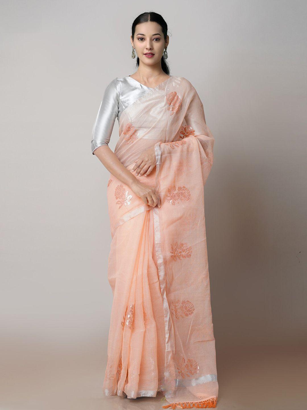 unnati silks floral woven design pure cotton handloom kota saree