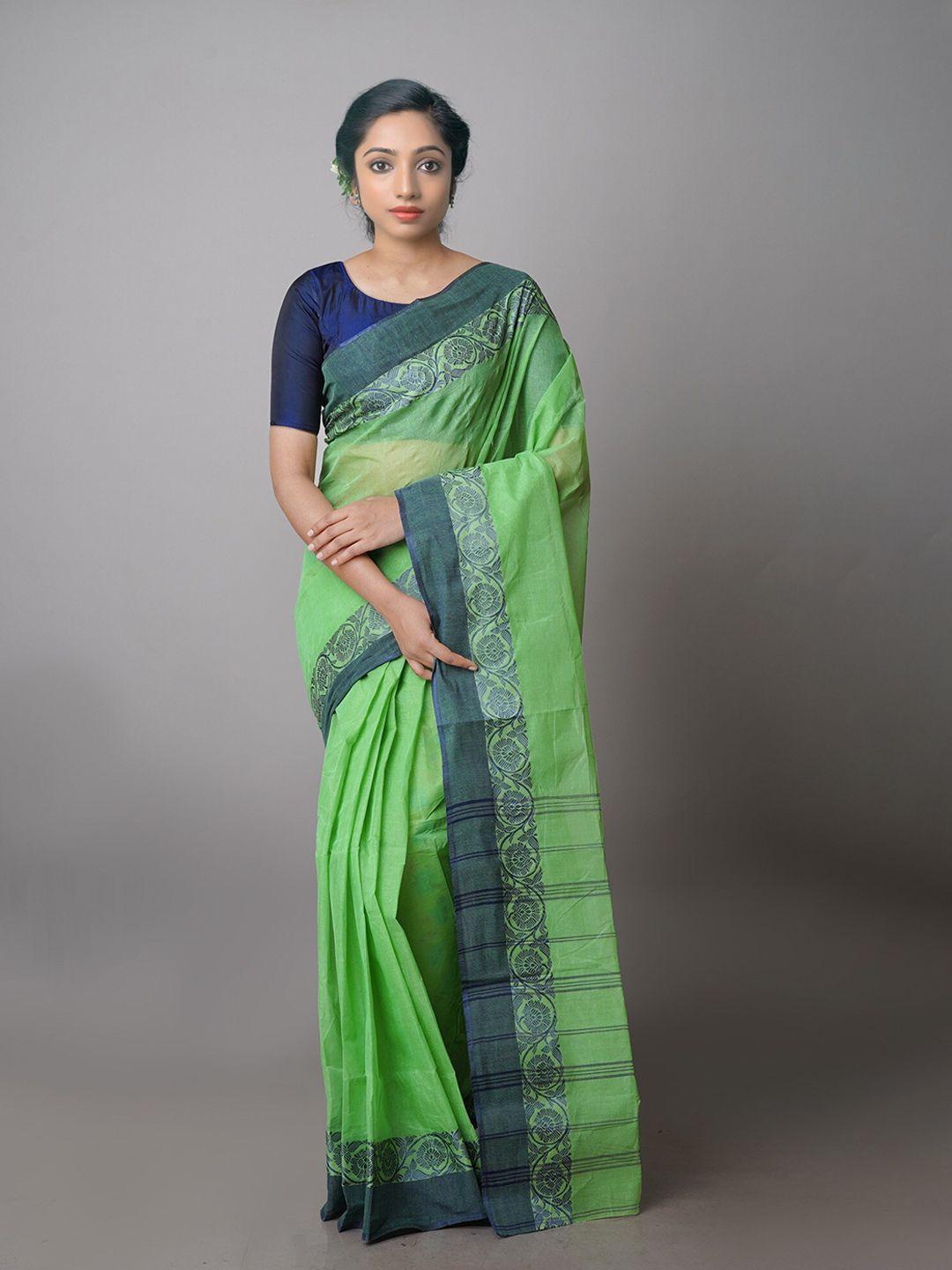 unnati silks floral woven design pure cotton taant saree