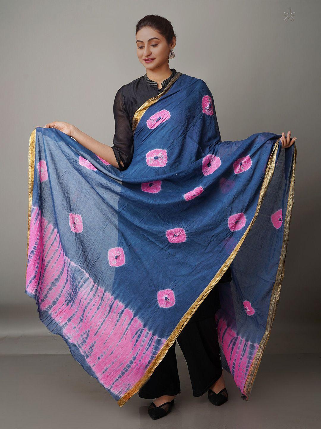 unnati silks ombre dyed pure cotton shibori dupatta