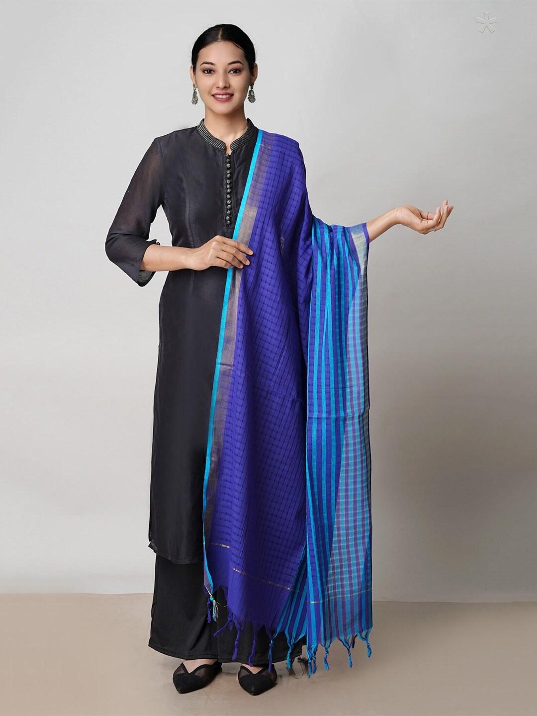 unnati silks striped woven design pure cotton dupatta