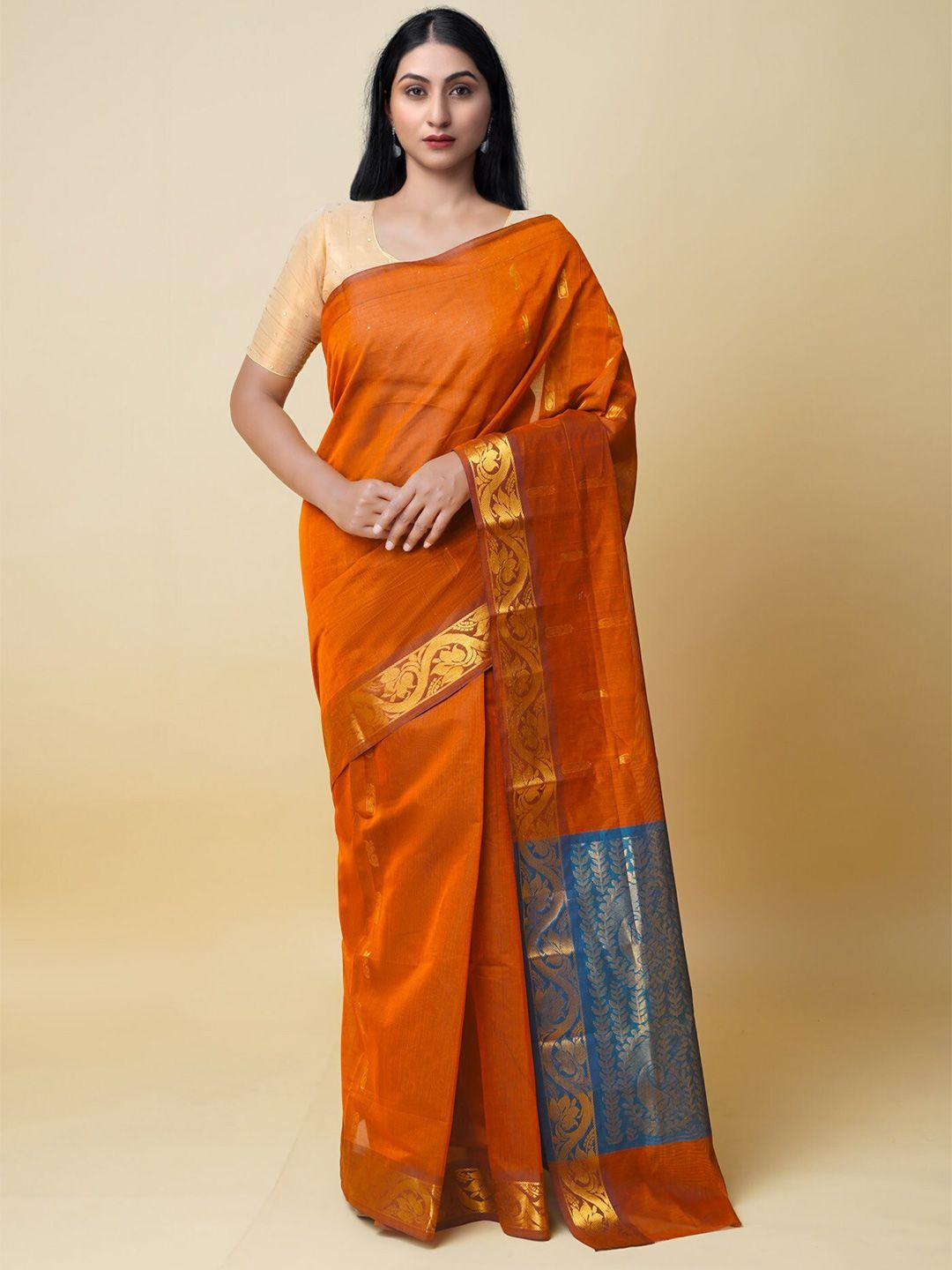 unnati silks zari pure cotton handloom gadwal saree