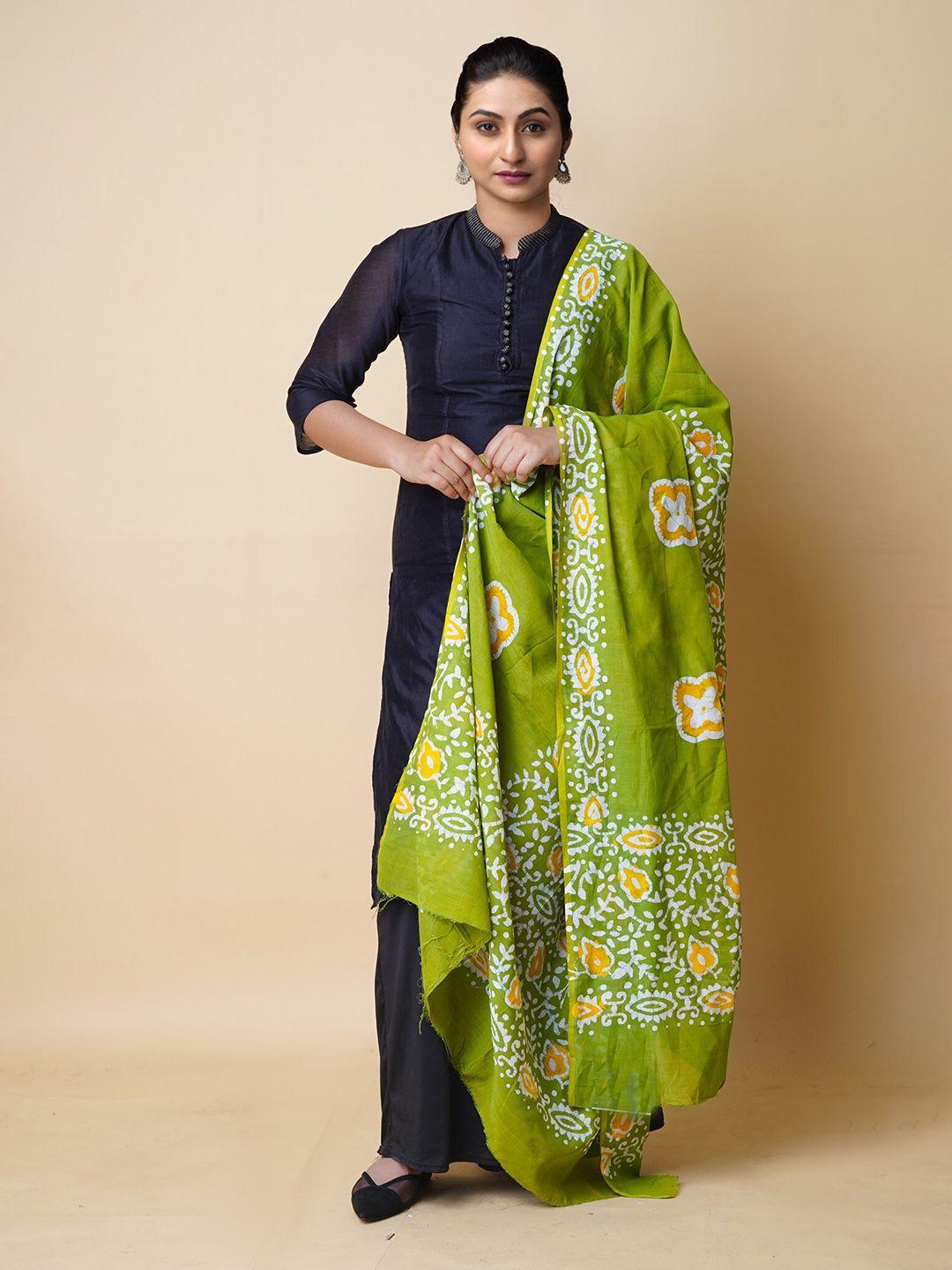 unnati silks batik printed pure cotton dupatta