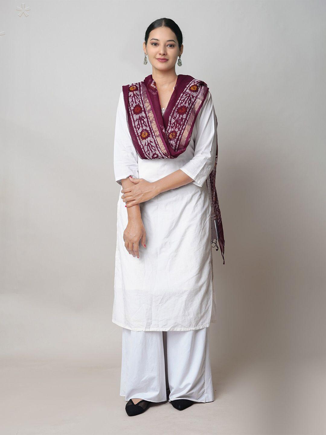 unnati silks ethnic motifs block printed pure cotton dupatta