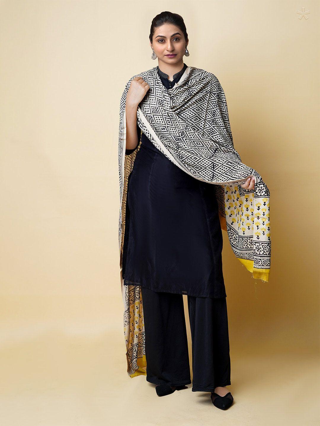 unnati silks ethnic motifs printed batik dupatta