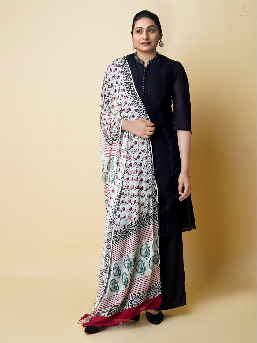 unnati silks ethnic motifs printed batik dupatta