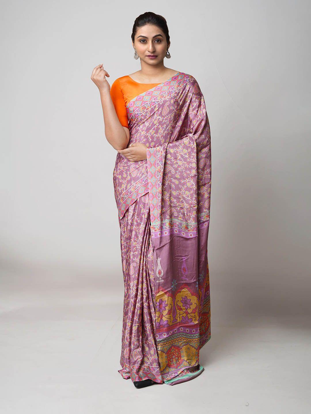 unnati silks ethnic motifs printed block print saree