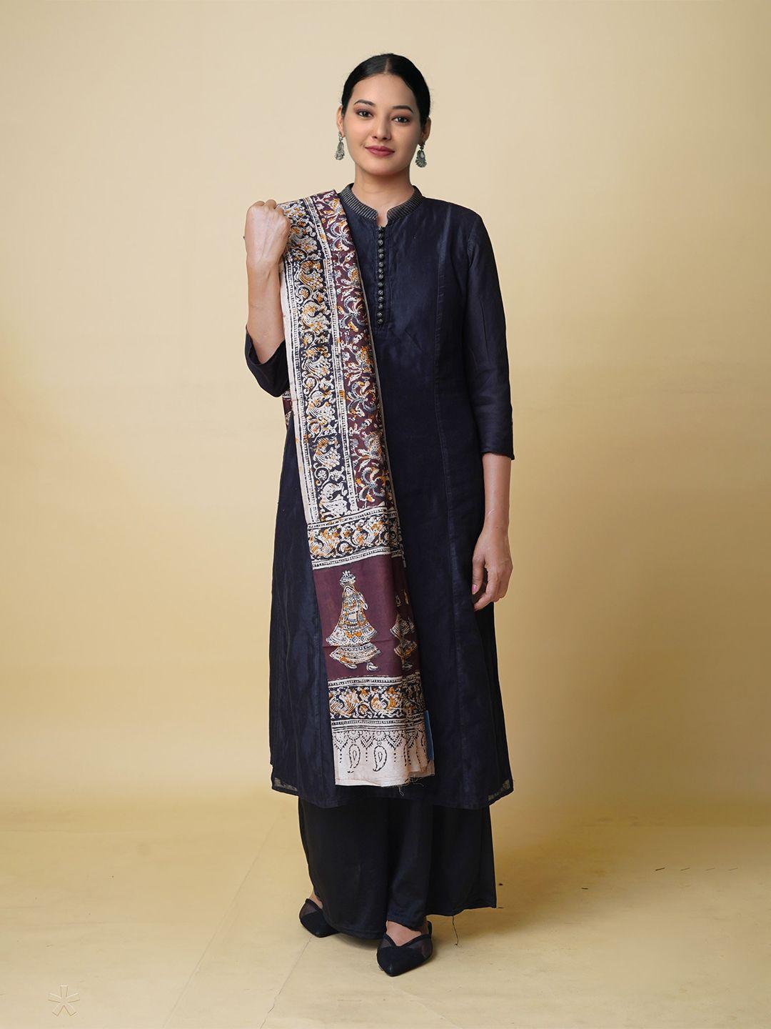 unnati silks ethnic motifs printed chanderi kalamkari dupatta