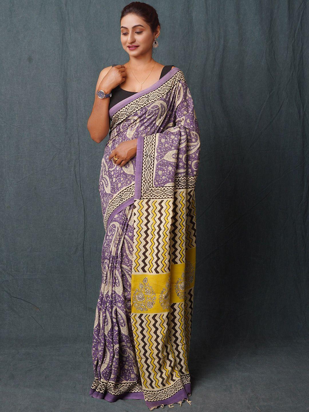 unnati silks ethnic motifs printed handloom bagru saree