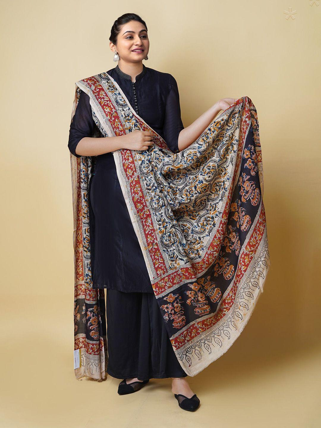 unnati silks ethnic motifs printed kalamkari dupatta