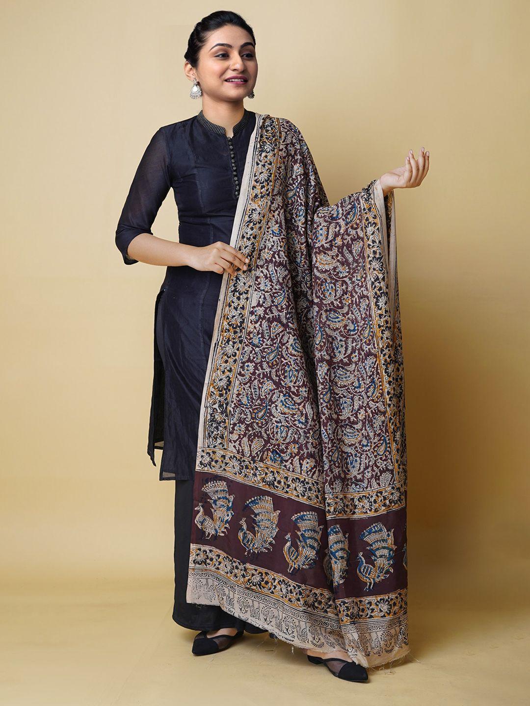 unnati silks ethnic motifs printed kalamkari dupatta