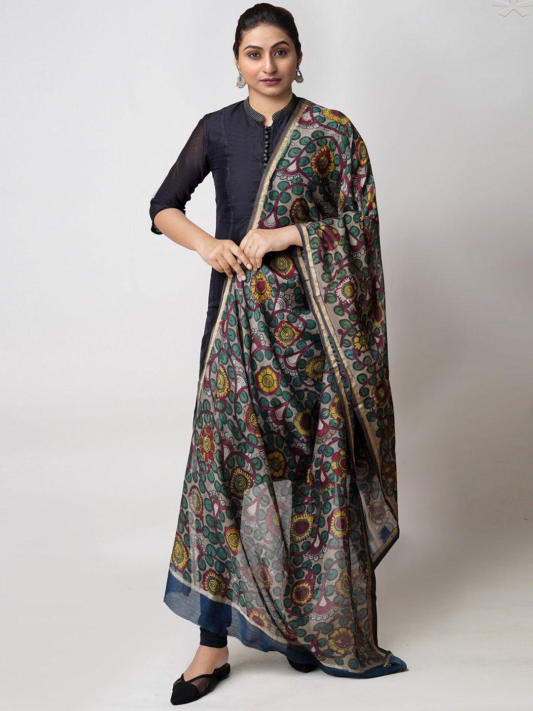 unnati silks ethnic motifs printed kalamkari dupatta