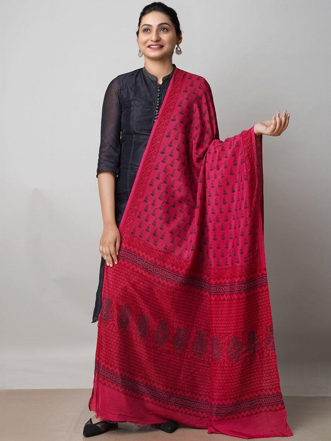 unnati silks ethnic motifs printed pure cotton dupatta