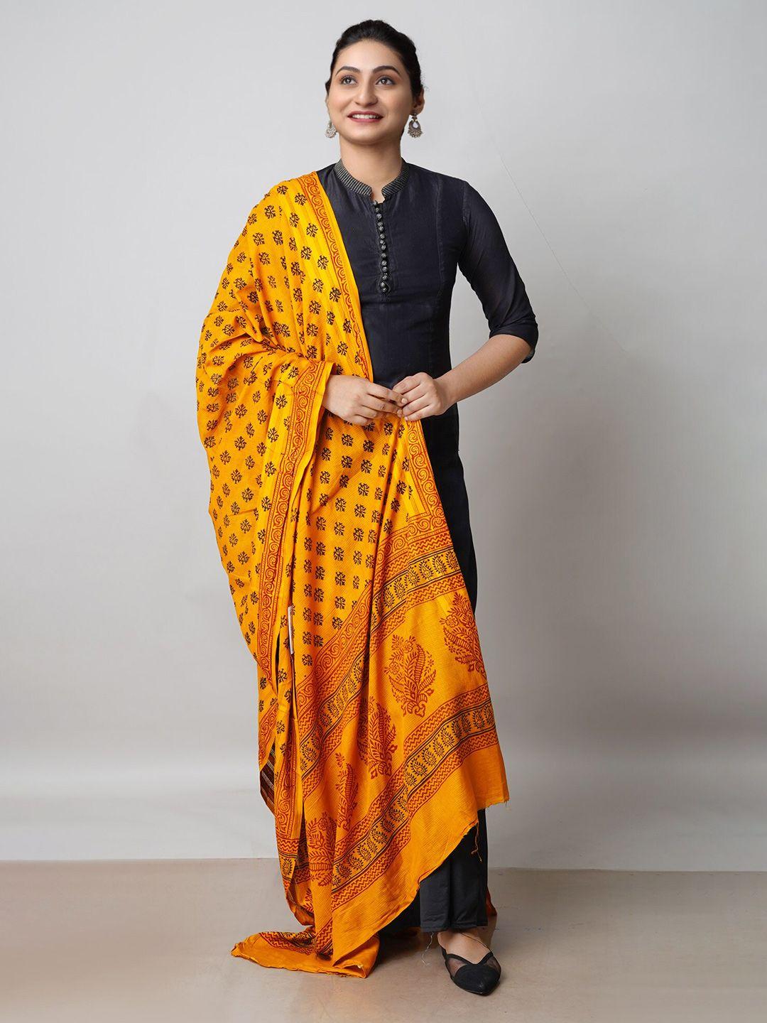 unnati silks ethnic motifs printed pure cotton dupatta