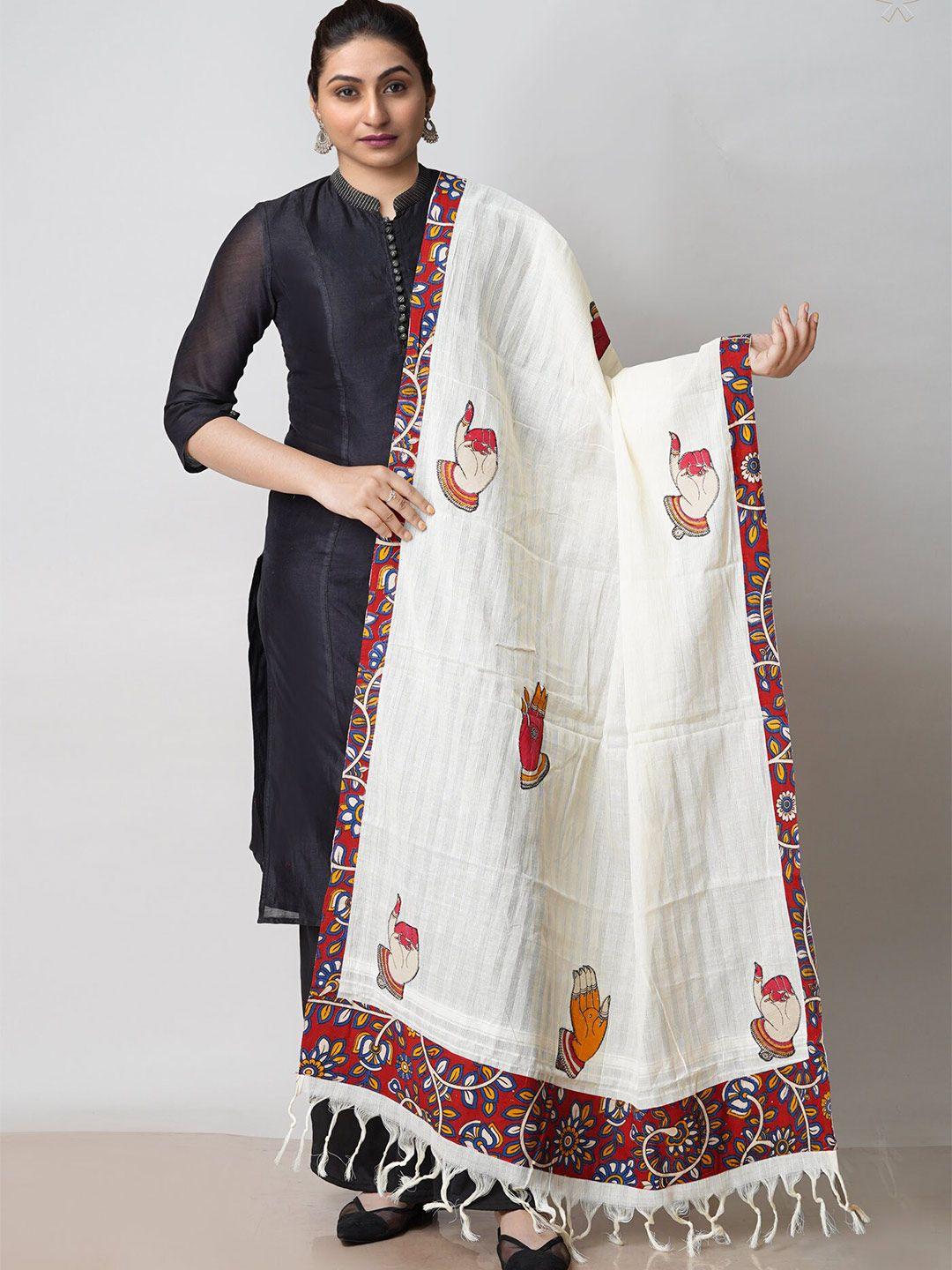 unnati silks ethnic motifs printed pure cotton kalamkari dupatta